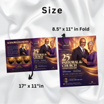 Purple Pastoral Anniversary Program Template, Pastor Appreciation, Church Anniversary, Church Services Program, Editable Canva, Church