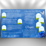 Light Blue Sky & Roses Funeral Program Template – preview image 5