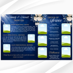 Blue Funeral Program Template, 8-Page Memorial (Canva, PDF)