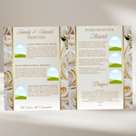 White Gold Funeral Program Template: 8-Page Memorial Program