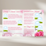 Pink Roses Funeral Program Template: Celebration of Life (Canva, 8 Pages, Digital Download)