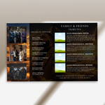 Back & Gold Funeral Program Canva Template | Gold Theme | 8 Page Memorial Booklet