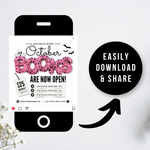 October Booking Flyer, October Books Open Flyer, Hair Nails Wig Install Flyer, Salon Flyer, Editable Canva Template
