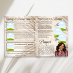 8 Page Blush Pink Funeral Program Template, Editable Floral Obituary Booklet, Celebration of Life, Memorial Canva Template