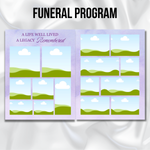 Purple Floral Funeral Program Template, 8-Page Memorial (Canva, PDF)