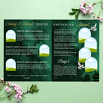 Green & Gold Roses Funeral Program Template, Memorial Obituary (Canva Template)