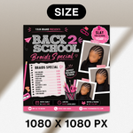 Back to School Hair Flyer: Braid Special, DIY Canva Template Canva Editable
