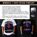 Memorial T-Shirt Canva Template, Purple Heavenly In Loving Memory, Celebration of Life Design