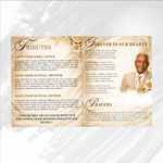 Orange Roses Funeral Program Template: 8-Page Memorial (Canva PDF)
