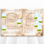 Cream & Beige Roses Arch funeral program – family tribute and prayer pages