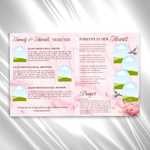 Pink Flower Funeral Program Template: 8-Page Memorial (Canva PDF)