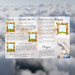 Blue & Gold Funeral Program Template: 8-Page Memorial (Canva PDF)