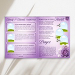 White & Purple Roses Funeral Program Template, Memorial Obituary (Canva Template)