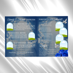 Blue Floral Funeral Program Template, 8-Page Memorial (Canva, PDF)