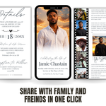 Memorial Announcement Canva Template | Editable Funeral Invitation | Celebration of Life with Photo