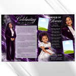 Purple Funeral Program Template, 8-Page Memorial (Canva, PDF)