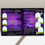 Purple Funeral Program Canva Template | 8 Page Memorial Booklet