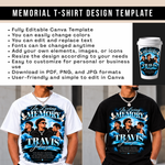Memorial T-Shirt Canva Template, Blue Heavenly In Loving Memory, Celebration of Life Design (Copy)