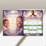 Purple Funeral Program Canva Template | Purple Theme | 8 Page Memorial Booklet