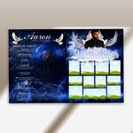 Blue Funeral Program Canva Template | 8 Page Memorial Booklet (Canva, PDF)