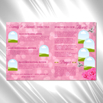 Pink Roses Funeral Program Template: Celebration of Life (Canva, 8 Pages, Digital Download)