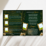 Green & Gold Funeral Program Template: 8-Page Memorial (Canva, 17x11 Digital Download)