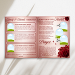White & Red Roses Funeral Program Template, Memorial Obituary (Canva Template)