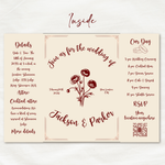 Whimsical Hand Drawn Gatefold Wedding Invitation Template: Classic Floral Invite (Editable Canva Template)