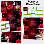 Red & Black Funeral Slideshow Template, Celebration of Life (Canva, 30 Slides, MP4)