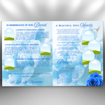 Blue Funeral Program Template: 8-Page Memorial (Canva, PDF Download)
