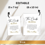Memorial Table Sign, This Candle Burns Template (Digital Download)
