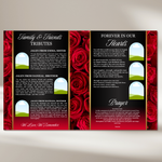 Red Roses Funeral Program Template: Celebration of Life (Canva, 8 Pages, Digital Download)