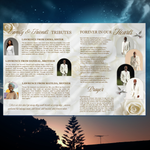 White Roses Funeral Program Template: 8-Page Memorial, Celebration of Life (Canva, PDF Download)