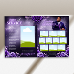 Purple Funeral Program Template: 8-Page Memorial (Canva PDF)