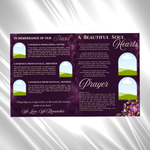 Purple Floral Funeral Program Template, 8-Page Memorial (Canva, PDF)