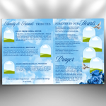 Blue Roses Funeral Program Template: 8-Page Memorial (Canva, PDF Download)