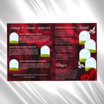Red Floral Funeral Program Template, 8-Page Memorial (Canva, PDF)