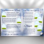 Blue Funeral Program Template, 8-Page Memorial (Canva, PDF)