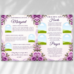 Purple Roses Funeral Program Template: 8-Page Memorial (Canva, PDF Download)