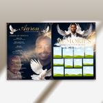 Funeral Program Canva Template | sky Theme | 8 Page Memorial Booklet