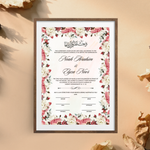 Floral Nikkah Certificate: Islamic Wedding Contract (Digital Download A4 Template)