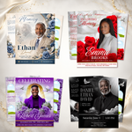 Funeral Program Template Bundle, Editable Canva Memorial Booklet, Celebration of Life, Obituary Order of Service, 8.5x11 Bifold