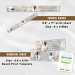 White & Green Roses Funeral Bundle (Canva PDF)