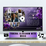 Purple Funeral Slideshow Template, Celebration of Life (Canva, 30 Slides, MP4)