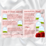 Red Roses Funeral Program Template, Memorial Obituary (Canva Template)