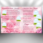 Pink Roses Funeral Program Template: 8-Page Memorial, Celebration of Life (Canva Template, PDF Download)