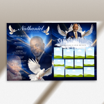 Blue Funeral Program Canva Template | 8 Page Memorial Booklet (Canva, PDF)