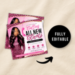 New Client Booking Flyer, Calling All New Clients, Hair Stylist, Lash Tech, Nail Tech, MUA, Editable Canva Editable