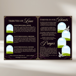 Purple Roses Funeral Program Template: 8-Page Memorial (Canva PDF)