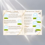 white & Gold Funeral Program Template: 8-Page Memorial (Canva, Digital Download)